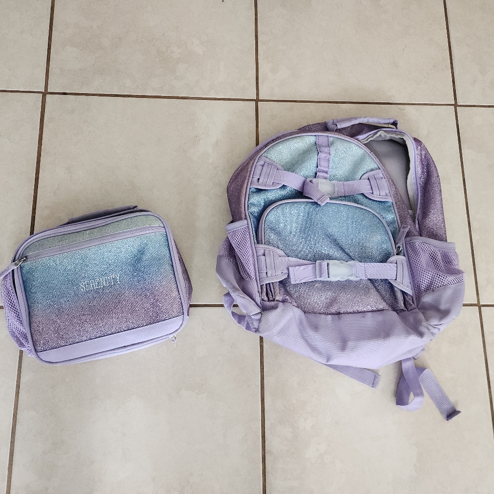 Pottery Barn Backpack & Lunchbox. Lunchbox has name on it.